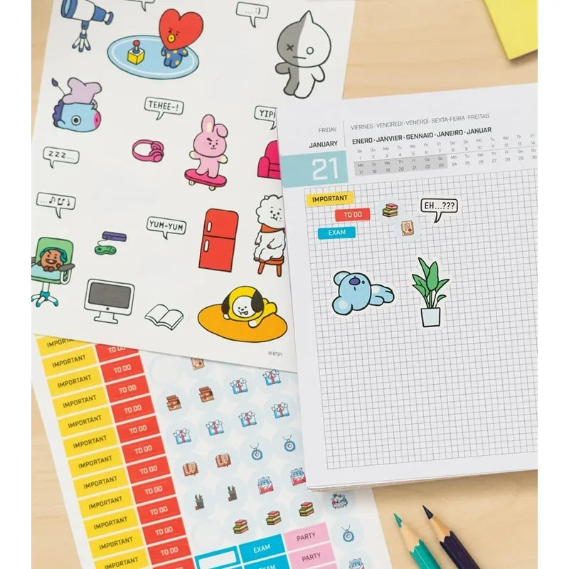 BT21 – Mokslo metų 2021/2022 kalendorius (mėlynas)