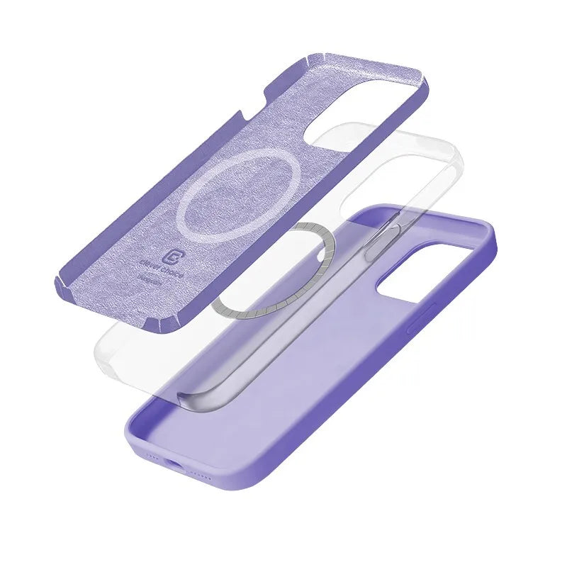 „Crong Color Cover Magnetic“ – „iPhone 14 Pro MagSafe“ dėklas (violetinis)