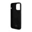 Karl Lagerfeld Silicone Choupette Metal Pin – dėklas iPhone 15 Pro Max (juodas)