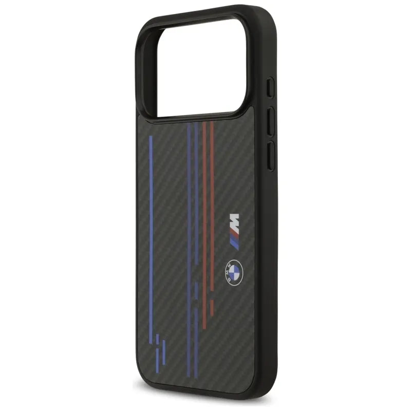 BMW M Kevlar Lines & Logo MagSafe dėklas – iPhone 17 Pro Max (juodas)