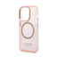 Guess Gold Outline Translucent MagSafe – dėklas iPhone 14 Pro (rožinis)