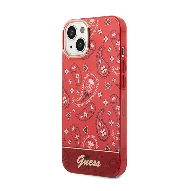 Guess Bandana Paisley - dėklas, skirtas iPhone 14 Plus (raudonas)