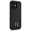 Karl Lagerfeld Silicone Shadow Metal Initial MagSafe – dėklas, skirtas iPhone 16 (juodas)