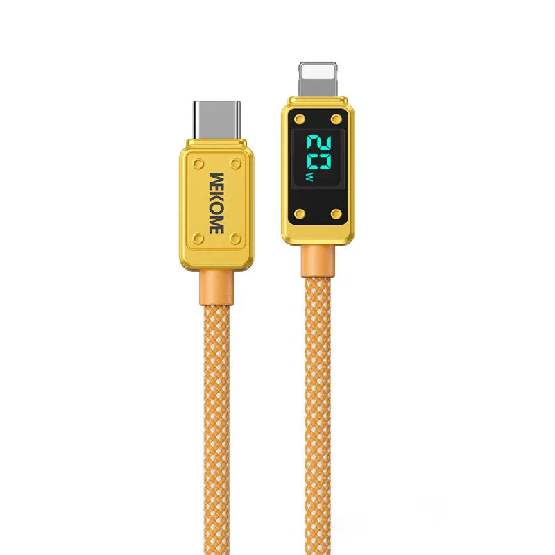 WEKOME WDC-08 Vanguard Series - USB-C į Lightning greito įkrovimo PD 20W laidas 1 m (Auksinis)