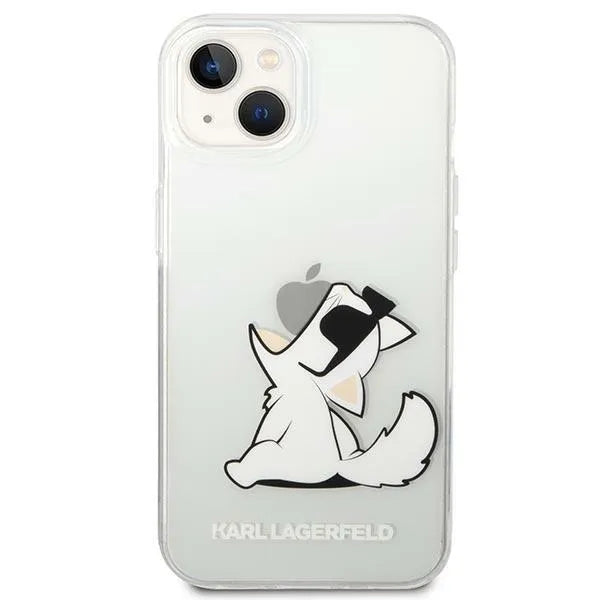Karl Lagerfeld odinis perforuotas logotipinis dėklas Apple iPhone 14 Plus