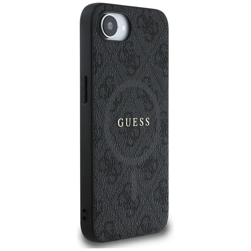 Guess 4G Ring Classic Logo MagSafe – dėklas iPhone 16e telefonui (juodas)