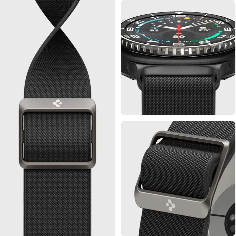 Spigen Fit Lite – dirželis Samsung Galaxy Watch 8 / 8 Classic 40 / 44 / 46 mm (juodas)