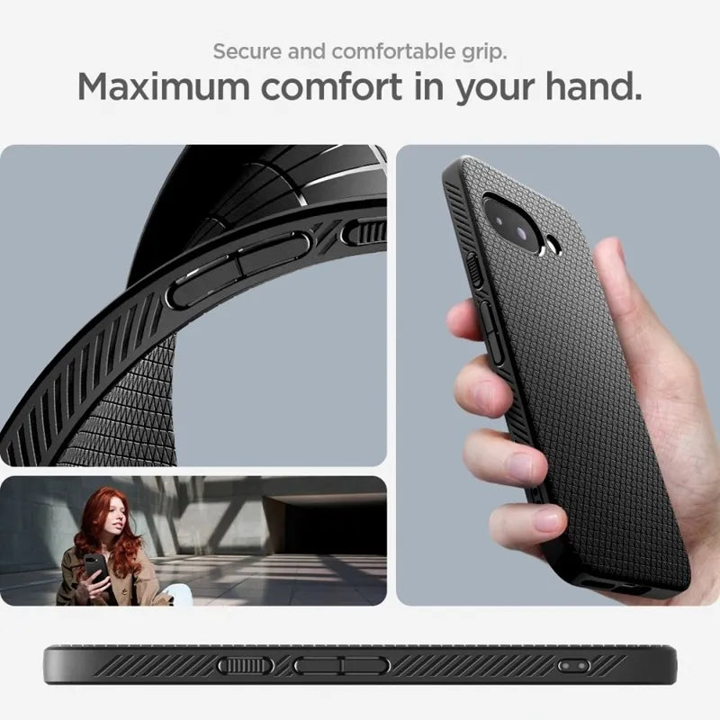 Spigen Liquid Air – dėklas Google Pixel 9a (matinė juoda)