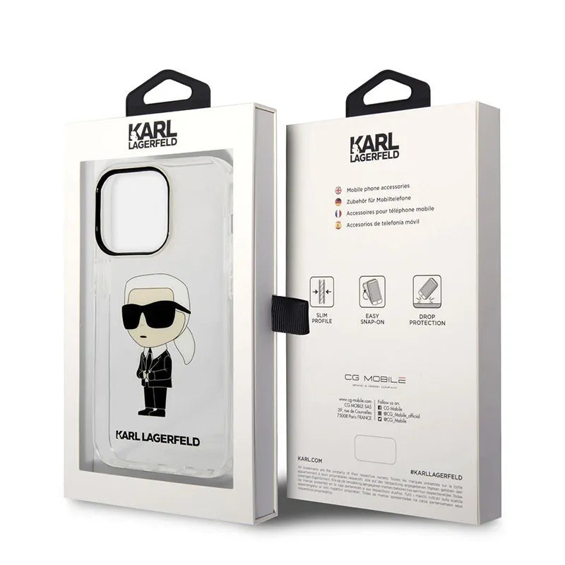 Karl Lagerfeld IML NFT Ikonik – dėklas iPhone 14 Pro (skaidrus)