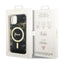 Guess Golden Marble MagSafe – dėklas iPhone 14 (juodas)