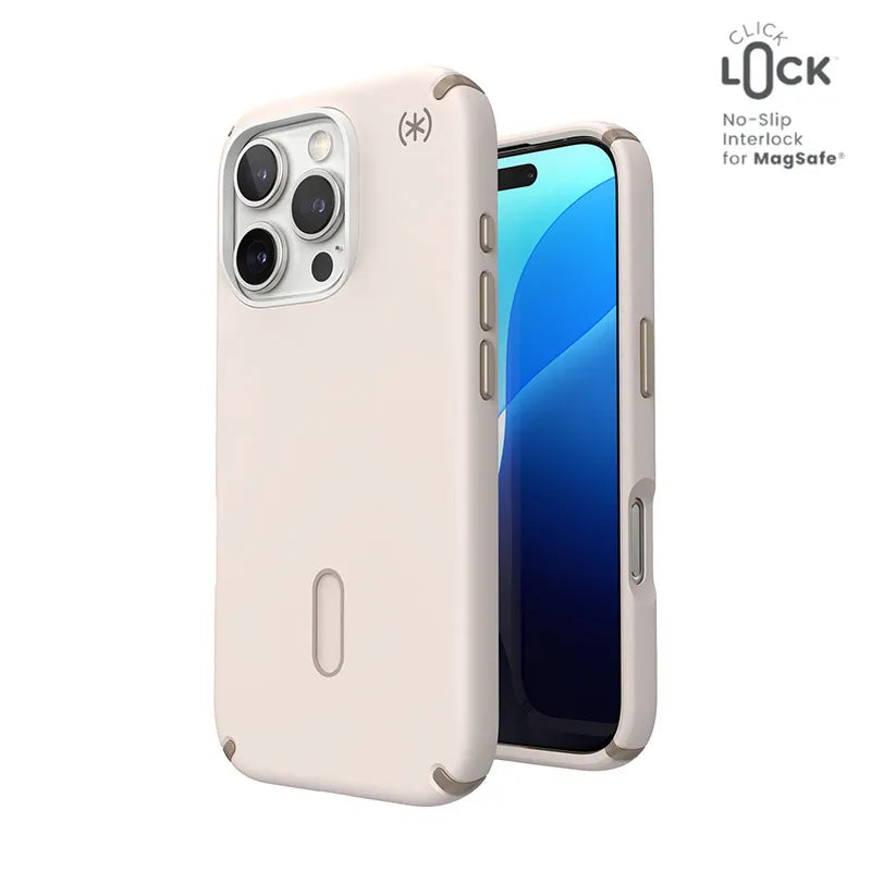 Speck Presidio2 Pro ClickLock & MagSafe - dėklas iPhone 16 Pro (Bleached Bone / Heirloom Gold / Hazel Brown)
