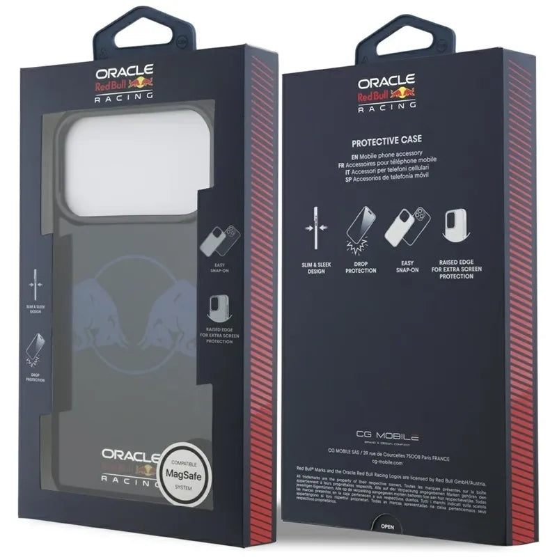 Red Bull IML Transparent Two Bulls MagSafe - iPhone 17 Pro Max dėklas (tamsiai mėlynas)