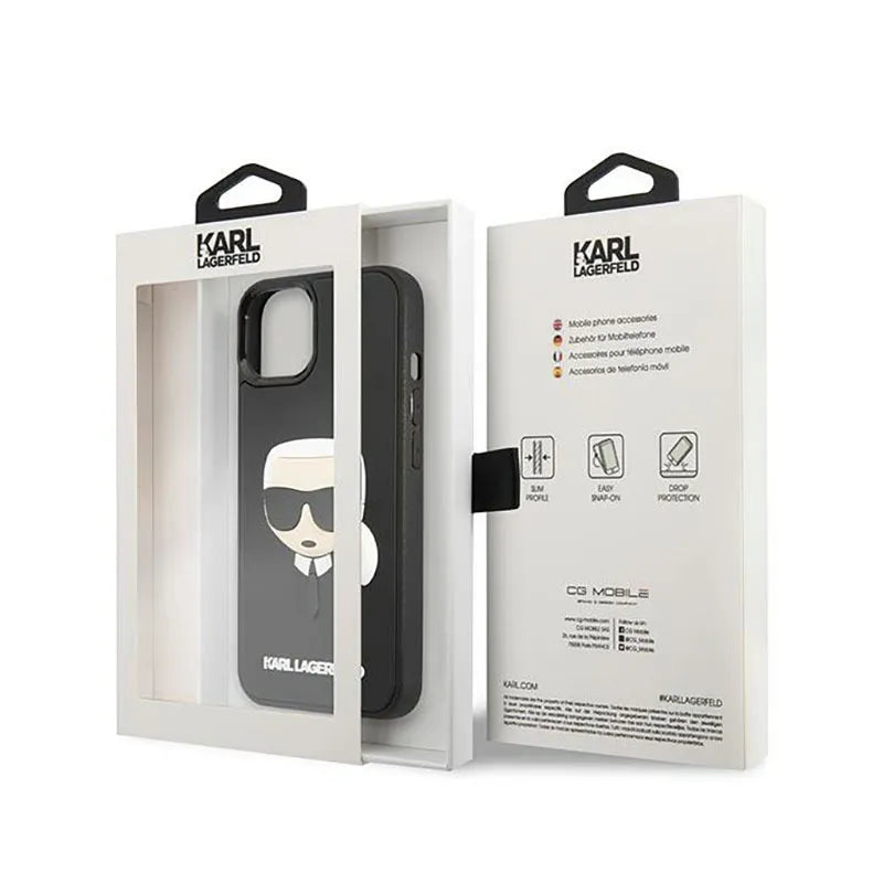 Karl Lagerfeld 3D Rubber Karl's Head - Dėklas iPhone 14 Plus (juodas)