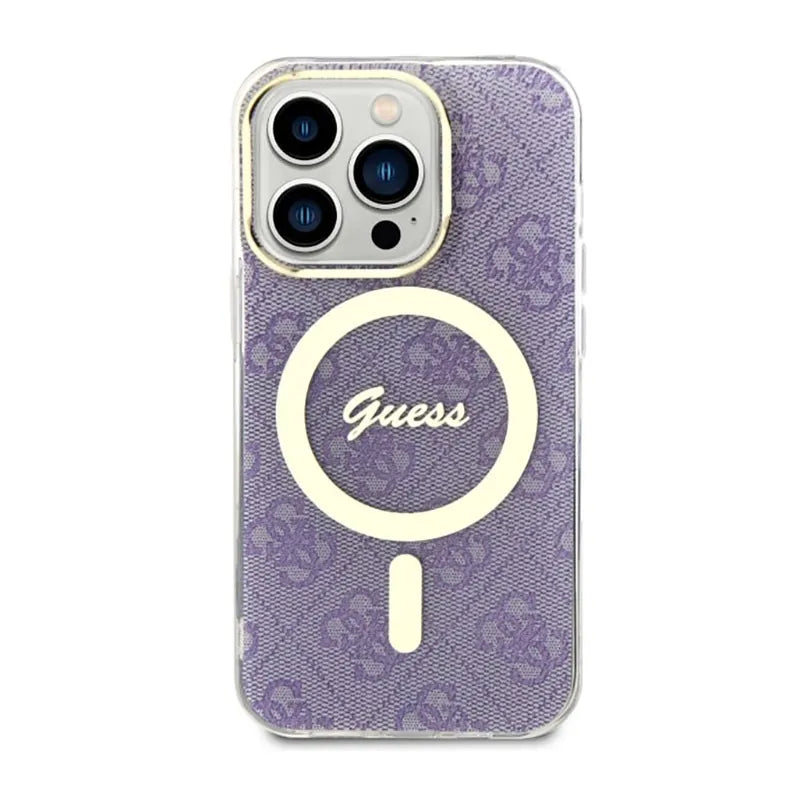 Guess 4G MagSafe – dėklas iPhone 14 Pro telefonui (violetinis)