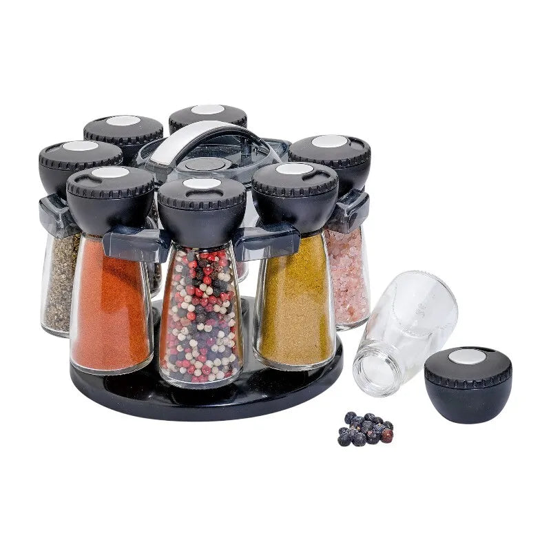 Küchenprofi – besisukantis prieskonių stovas su 8 indeliais 20×15 cm