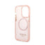 Guess Gold Outline Translucent MagSafe – dėklas iPhone 14 Pro (rožinis)