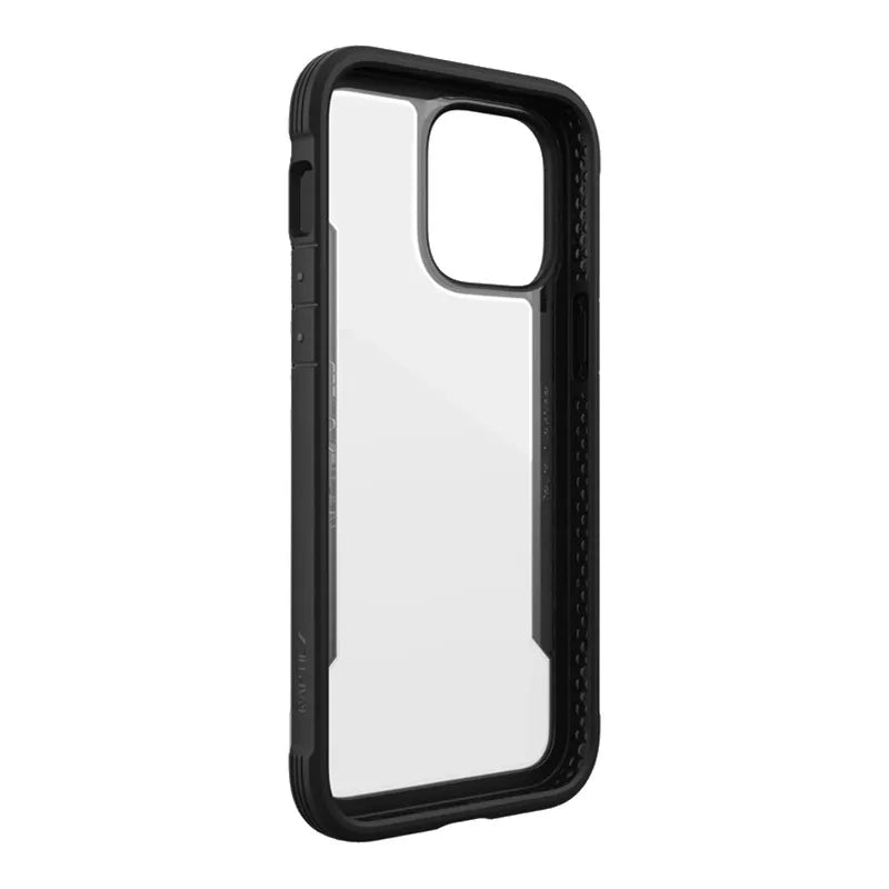 „X-Doria Raptic Shield“ – aliuminis dėklas „iPhone 14 Pro Max“ (atsparus kritimui iš 3 m) (juodas)