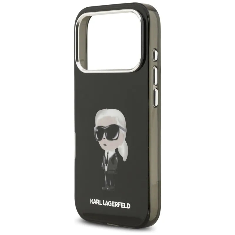 Karl Lagerfeld IML Aquarelle Karl & Logo MagSafe – Dėklas iPhone 17 Pro (juodas)