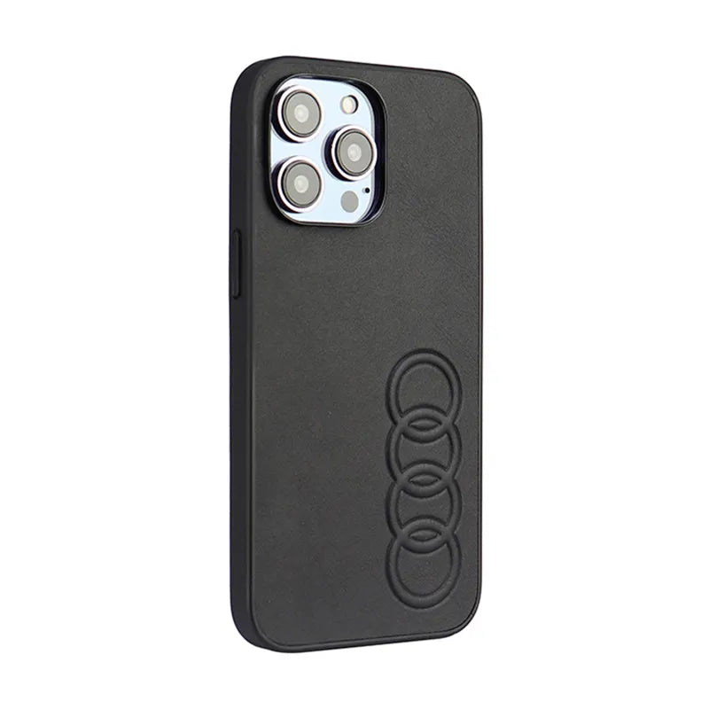 Audi Synthetic Leather – dėklas iPhone 14 Pro Max (juodas)