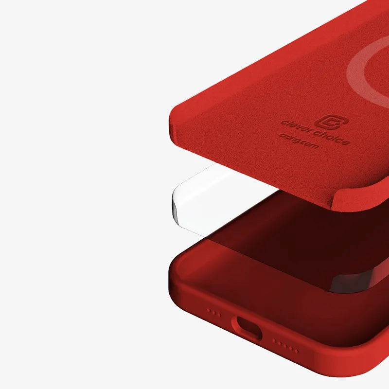 Crong Color Cover Magnetic - iPhone 13 Pro Max MagSafe dėklas (raudonas)