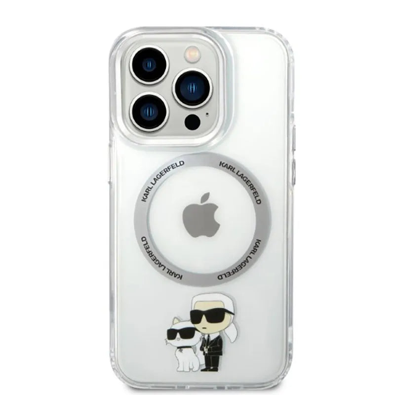 Karl Lagerfeld IML NFT Karl & Choupette MagSafe – dėklas iPhone 14 Pro (skaidrus)