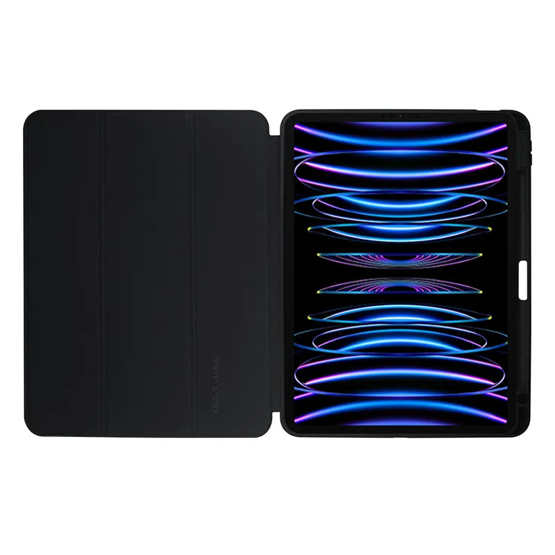 Crong PrimeFolio – Dėklas iPad Air 11” (2026-2024) / iPad Air 10,9” (5-4 kartos) / iPad Pro 11" (2022-2021) (Juodas/Skaidrus)