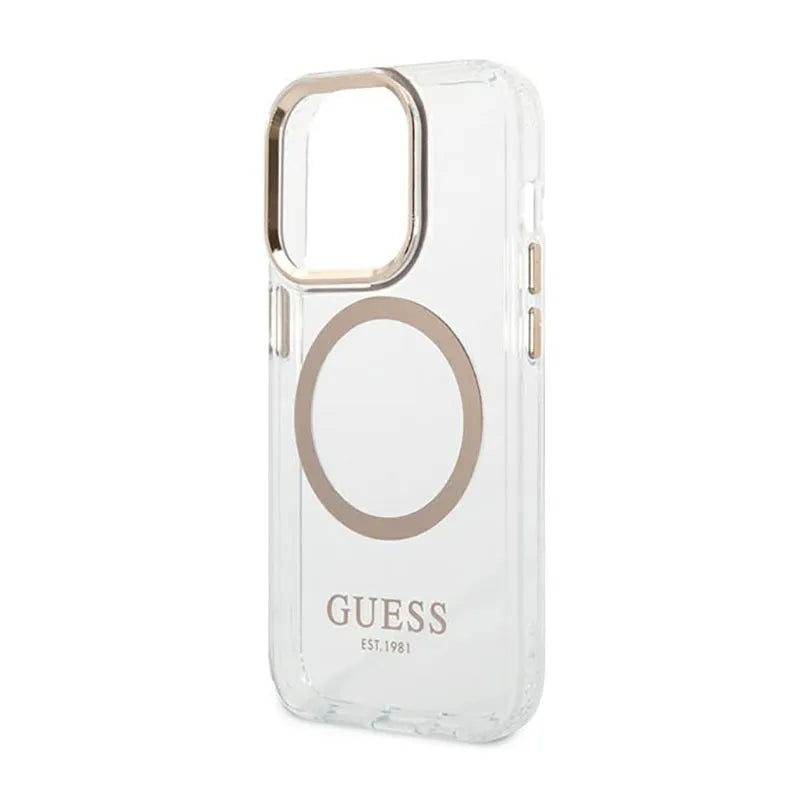 Guess Metal Outline MagSafe – dėklas iPhone 14 Pro Max telefonui (skaidrus)