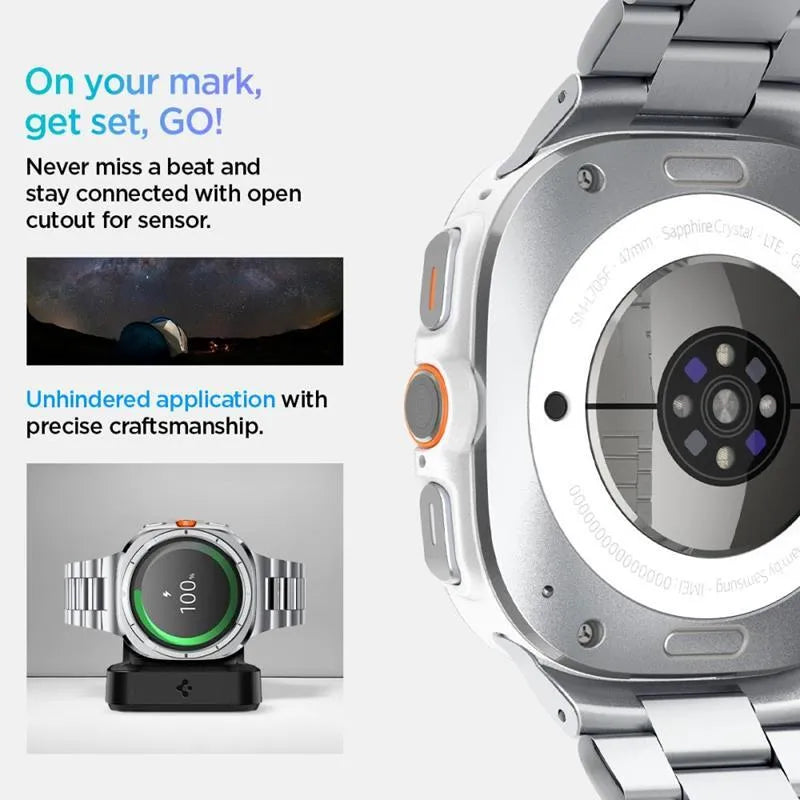 „Spigen Modern Fit Band“ – apyrankė, skirta „Samsung Galaxy Watch Ultra“ 47 mm (sidabrinė)