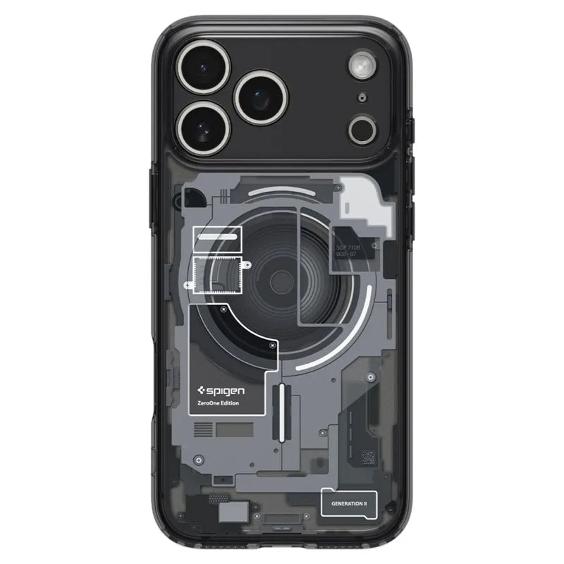 Spigen Ultra Hybrid Mag MagSafe – dėklas, skirtas iPhone 18 Pro / 17 Pro (Zero One Black)