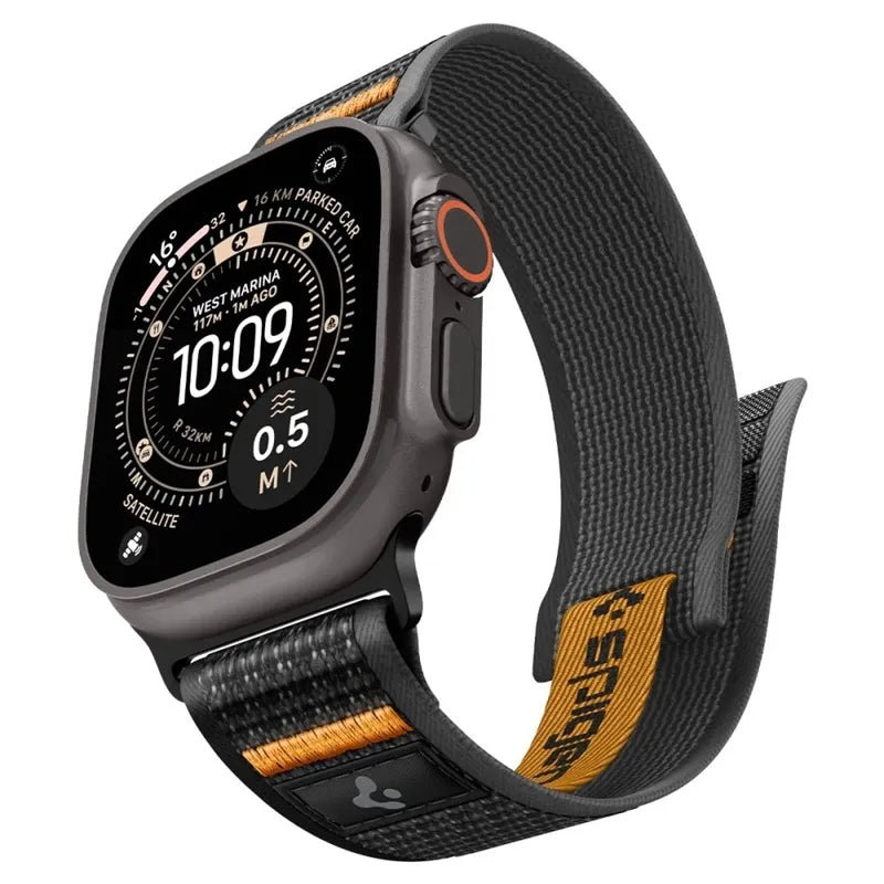 Spigen Athlex Air 2 – Apple Watch dirželis 44/45/46/49 mm (Active Black / Orange)
