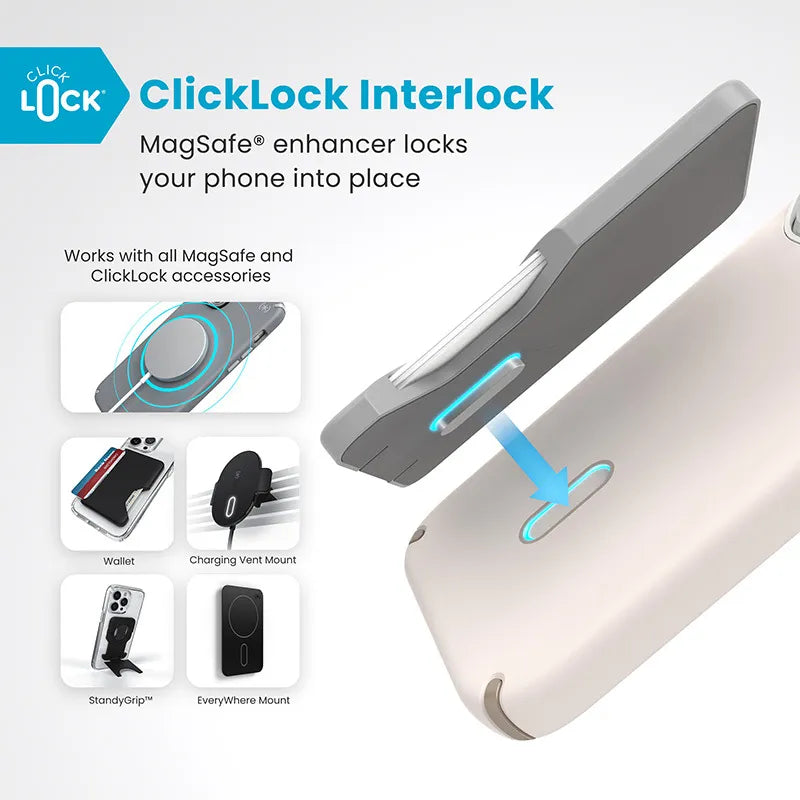 Speck Presidio2 Pro ClickLock & MagSafe - dėklas iPhone 16 Pro (Bleached Bone / Heirloom Gold / Hazel Brown)