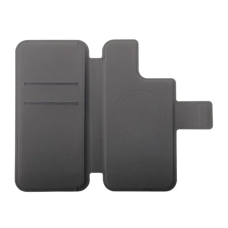 PURO Folio MagSafe dėklas - 2in1 dėklas, skirtas iPhone 15 Plus / 14 Plus / 12 Pro Max (juodas)