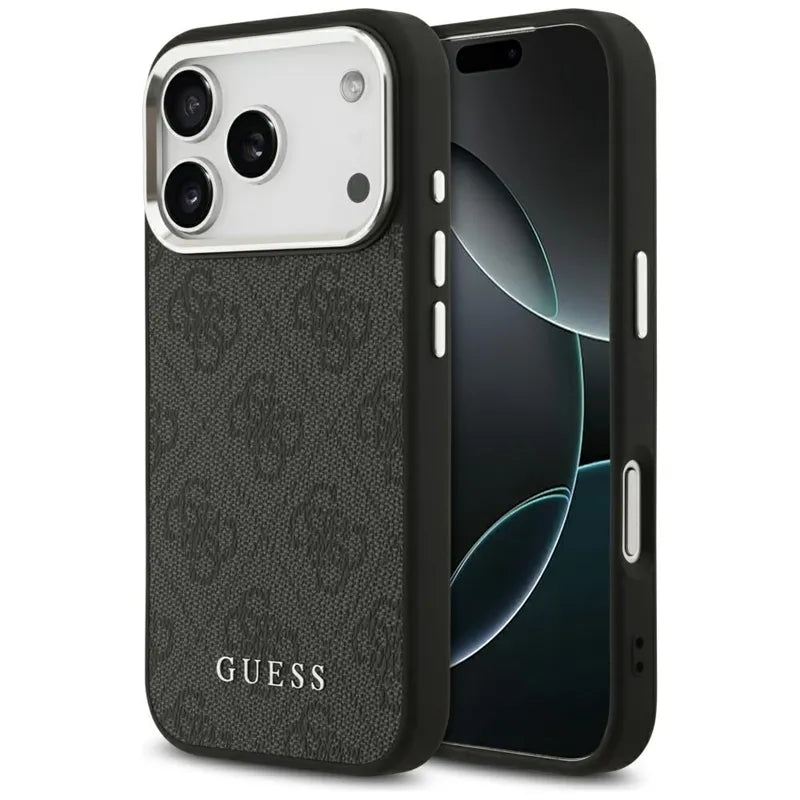Guess 4G Classic Logo MagSafe – iPhone 17 Pro dėklas (juodas)