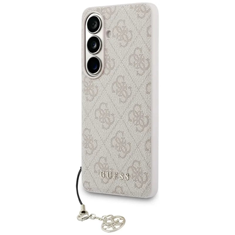 Guess 4G Classic Logo Charm MagSafe – dėklas Samsung Galaxy S26 telefonui (rožinis)