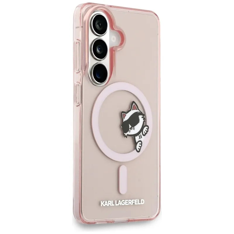 Karl Lagerfeld IML Peekaboo Choupette MagSafe – Samsung Galaxy S26 dėklas (rožinis)