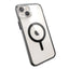 Speck Presidio Perfect-Clear su Impact Geometry® + MagSafe – dėklas, skirtas iPhone 15 Plus / 14 Plus su MICROBAN danga (skaidrus / juodas)