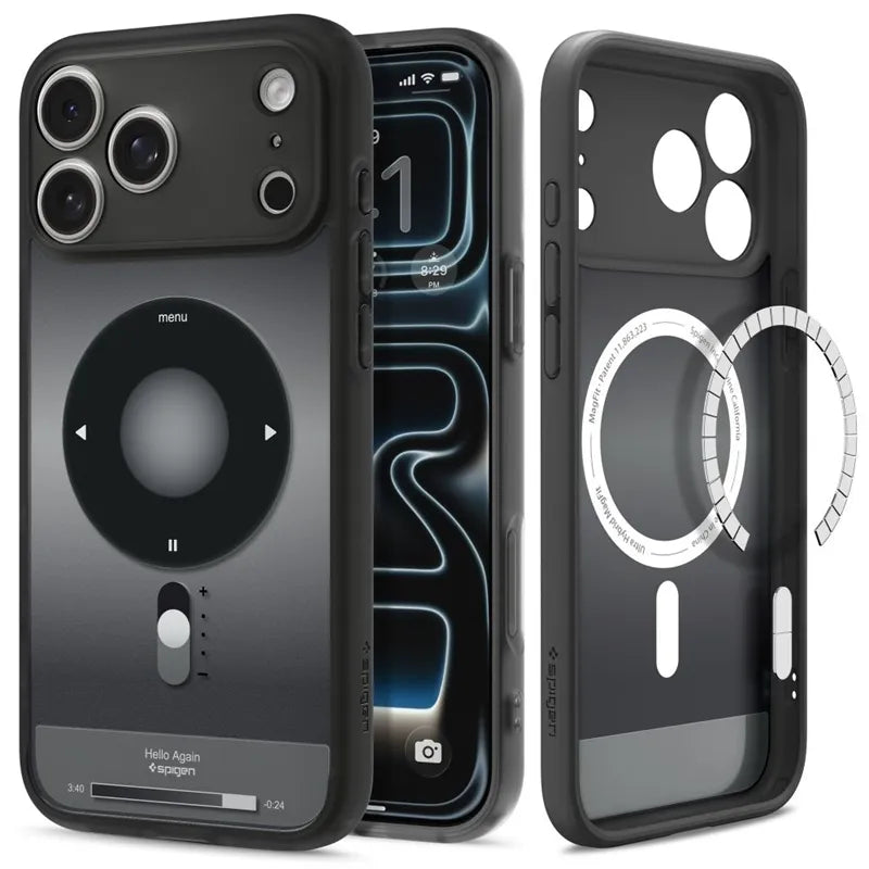 Spigen Ultra Hybrid Mag MagSafe – dėklas, skirtas iPhone 18 Pro / 17 Pro (Classic Black)