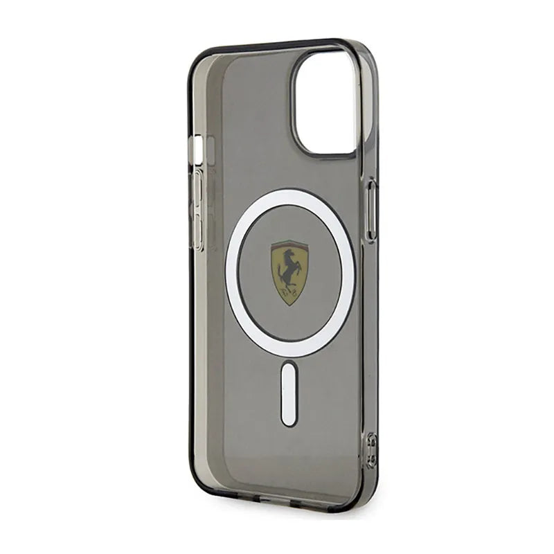 Ferrari Translucent MagSafe – dėklas iPhone 14 Plus (juodas)