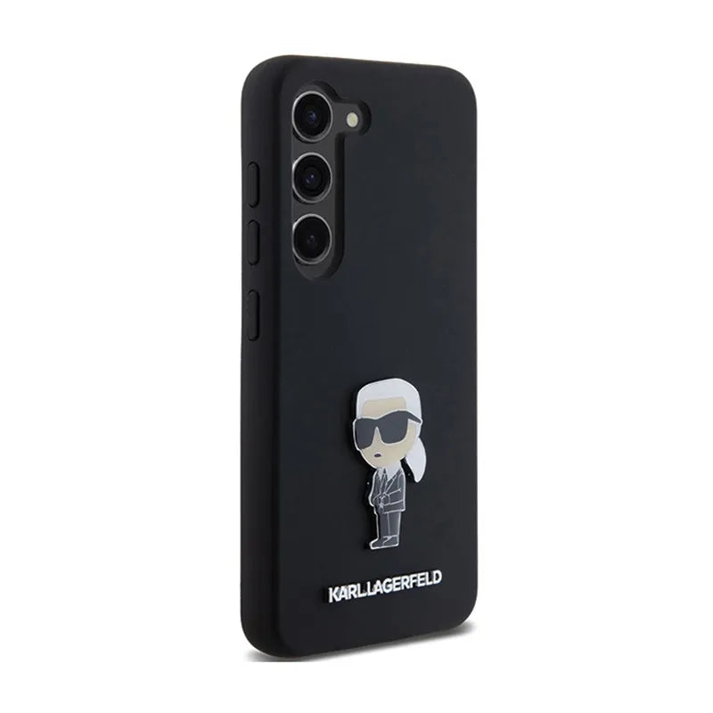 Karl Lagerfeld Silicone Ikonik Metal Pin – dėklas Samsung Galaxy S24 (juodas)