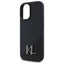 Karl Lagerfeld Silicone Shadow Metal Initial MagSafe – dėklas, skirtas iPhone 16 (juodas)