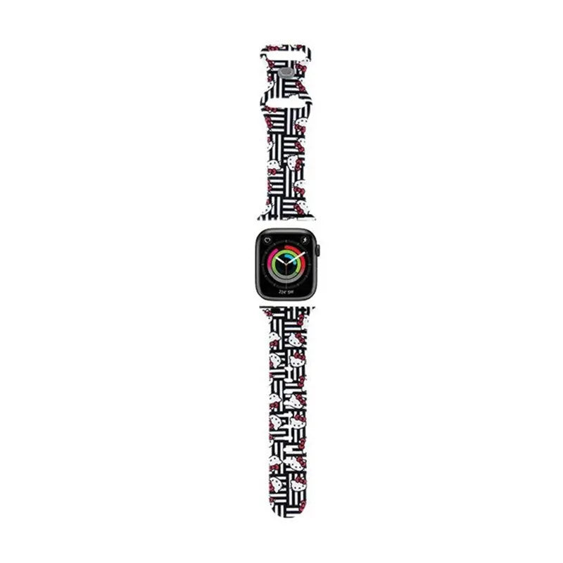 Hello Kitty Silicone Heads & Stripes – dirželis Apple Watch 38/40/41 mm (juodas)