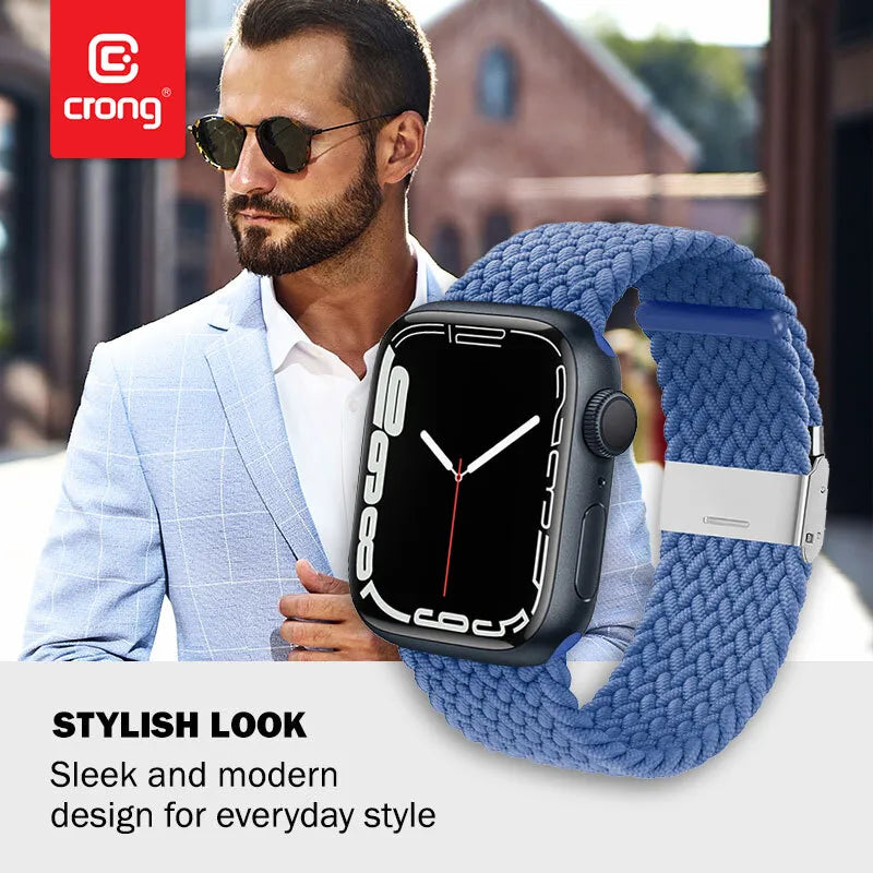 Crong Wave Band – pintas Apple Watch dirželis 44/45/46/49mm (mėlynas)
