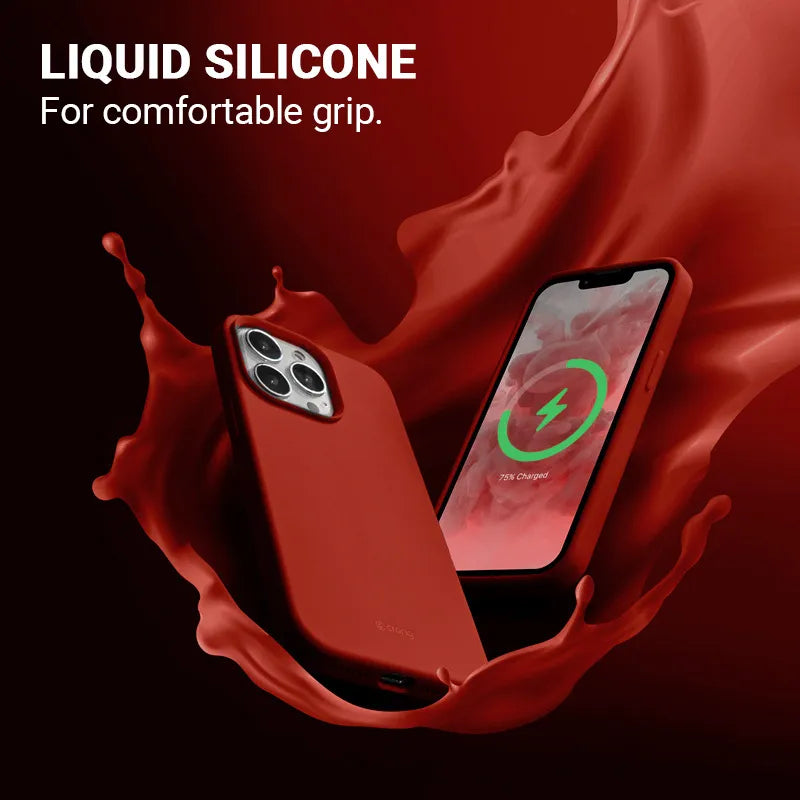 Crong Color Cover Magnetic - iPhone 13 Pro Max MagSafe dėklas (raudonas)