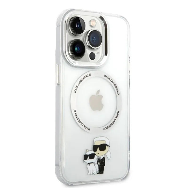 Karl Lagerfeld IML NFT Karl & Choupette MagSafe – dėklas iPhone 14 Pro (skaidrus)