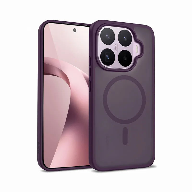 Crong Hybrid Matte Magnetic – Xiaomi 17T MagSafe dėklas (violetinis)
