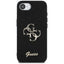 Guess Fixed Glitter Big 4G - Dėklas iPhone 16e (juodas)