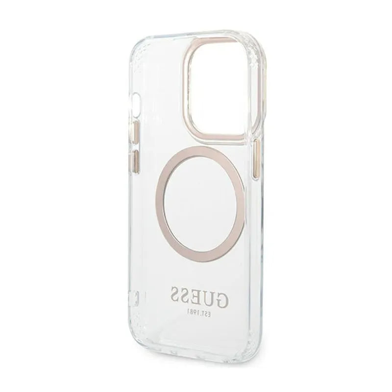 Guess Metal Outline MagSafe – dėklas iPhone 14 Pro Max telefonui (skaidrus)