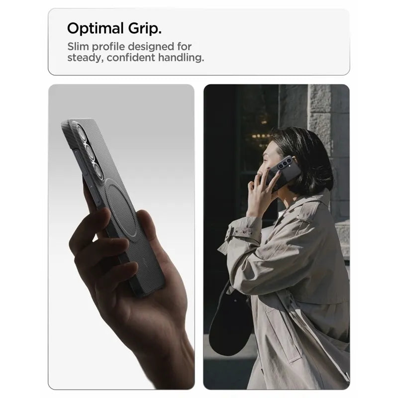 Spigen Airskin Aramid dėklas, skirtas Samsung Galaxy S26 (juodas)