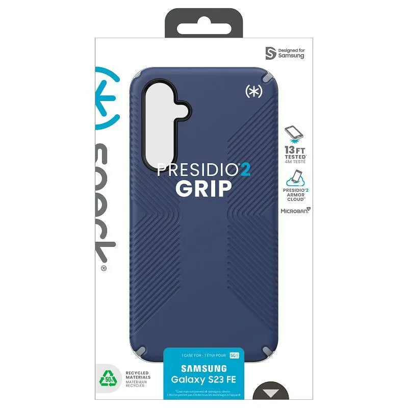 Speck Presidio2 Grip – Samsung Galaxy S23 FE dėklas (mėlyna/juoda/balta)