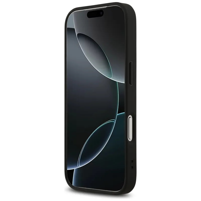 Guess 4G Printed Stripes MagSafe – dėklas iPhone 17 Pro (juodas)